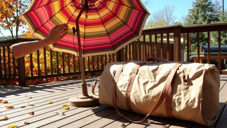 winter patio umbrella care