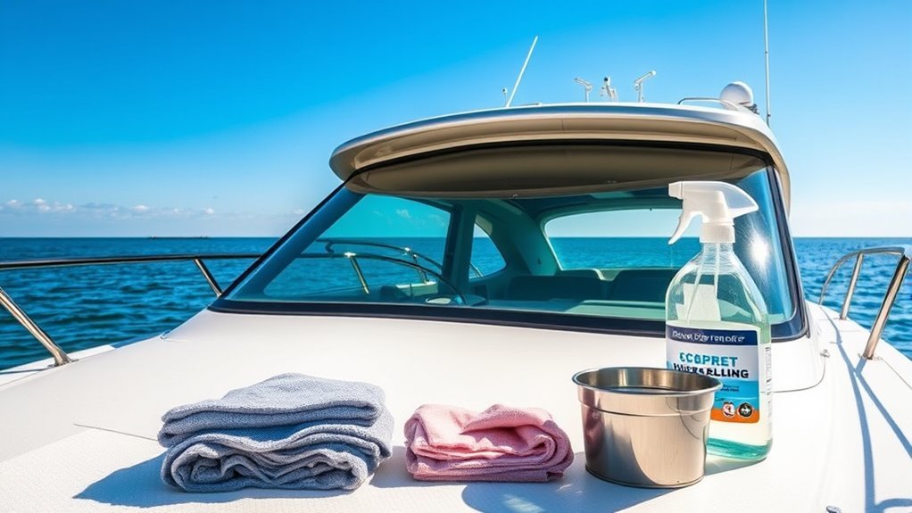 boat windshield cleaning preparation