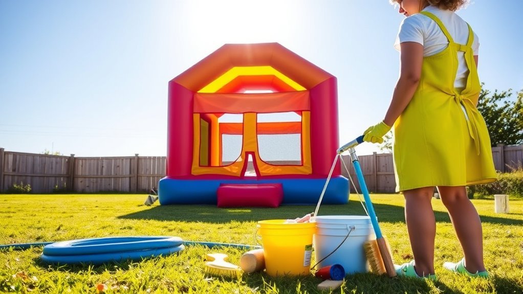 bounce house cleaning preparation