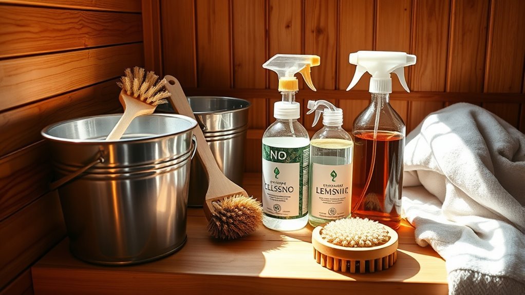 cedar sauna cleaning supplies