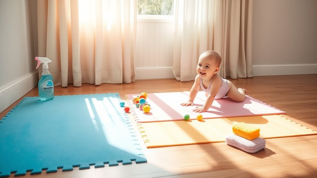 clean baby foam mats