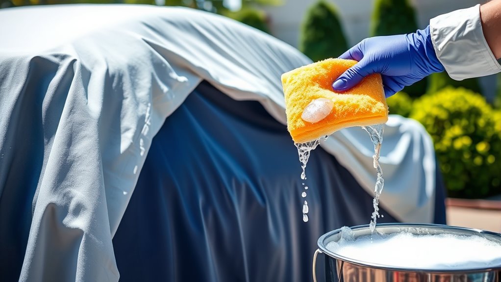 clean car cover preparation