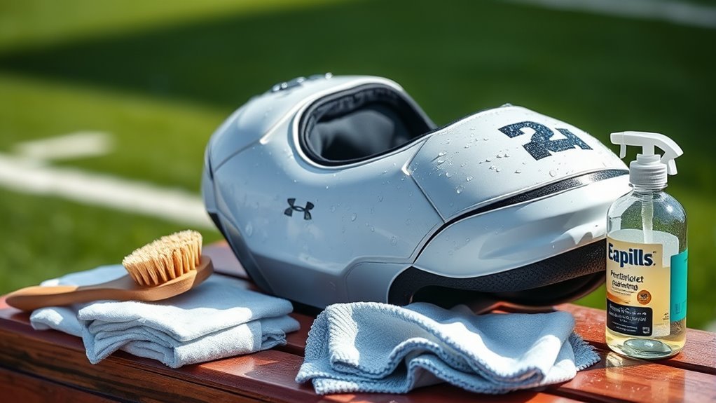 clean football shoulder pads