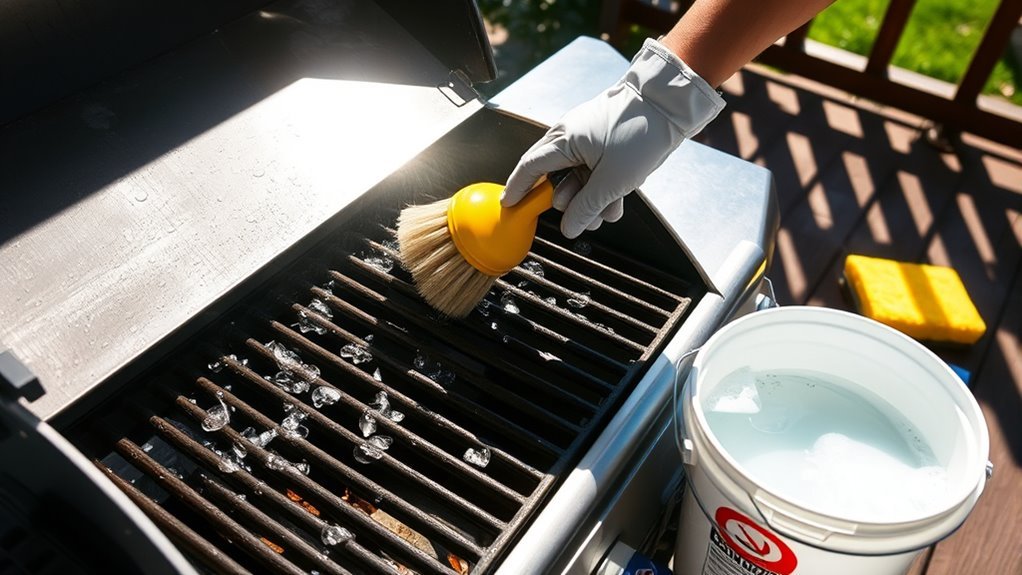 clean grill fire residue