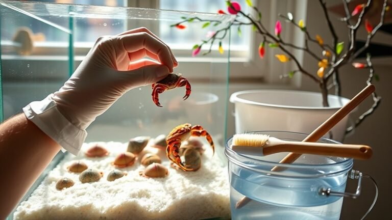 clean hermit crab habitat