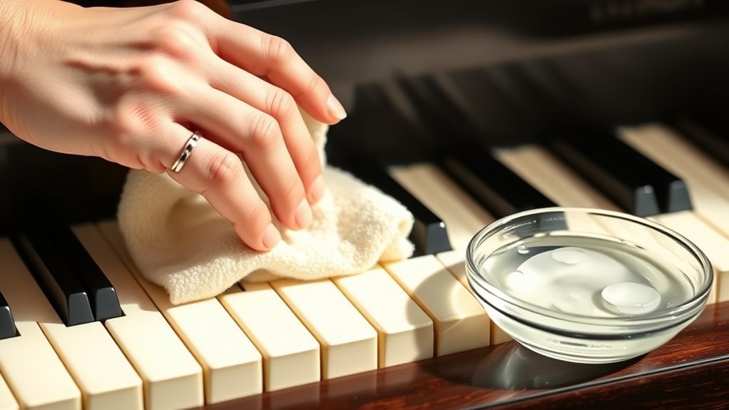clean ivory piano keys