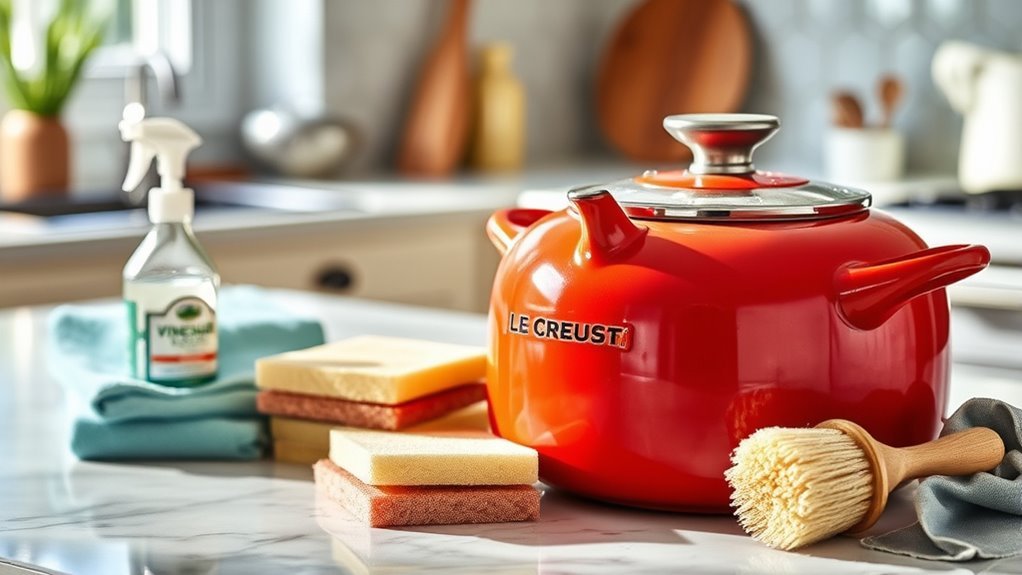 clean le creuset kettle effectively