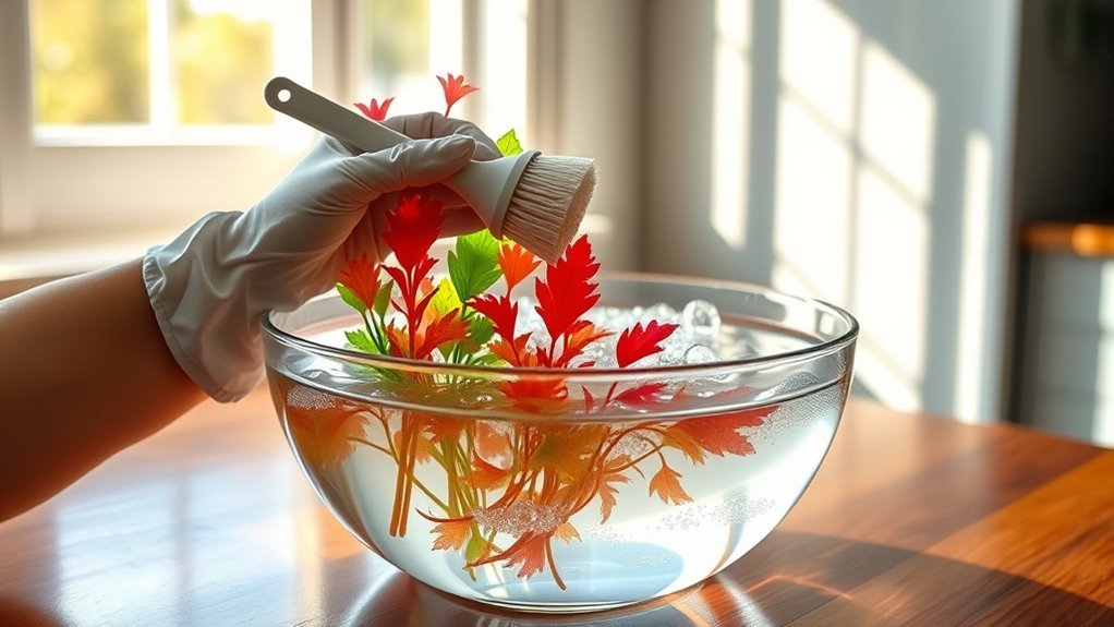 clean plastic plants regularly