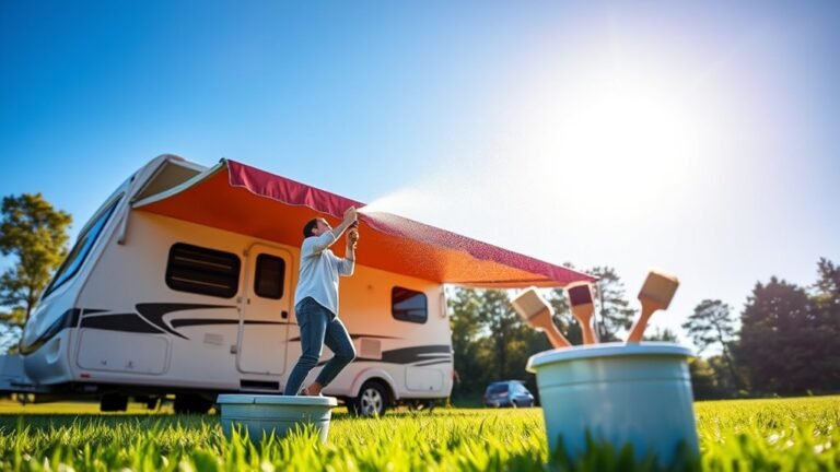 clean rv awning thoroughly