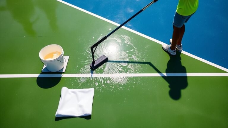 clean tennis court surface