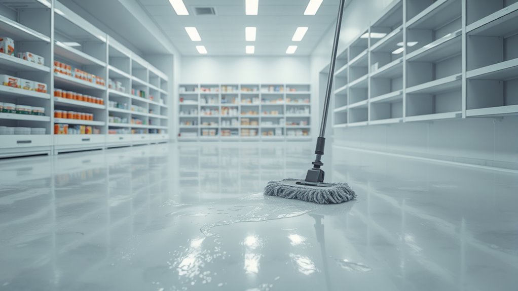 clean walk in freezer floor