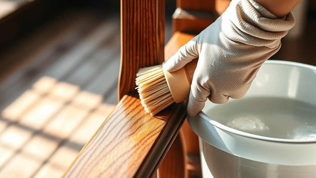 clean wood railing properly