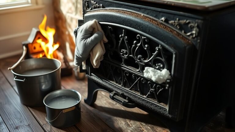 clean wood stove exterior
