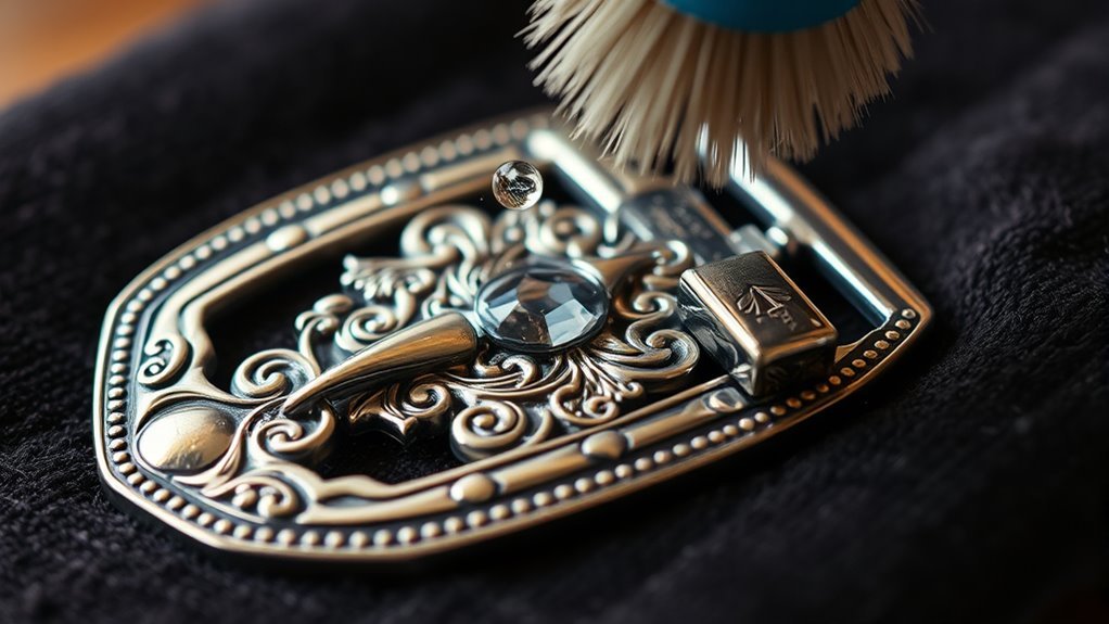 cleaning a belt buckle