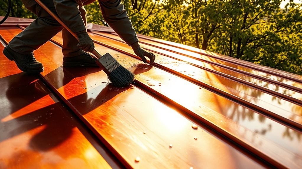 cleaning a copper roof