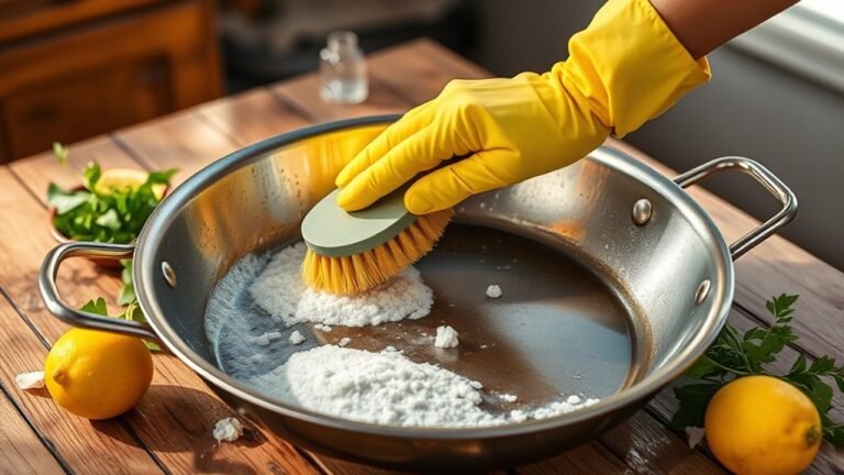 cleaning a paella pan
