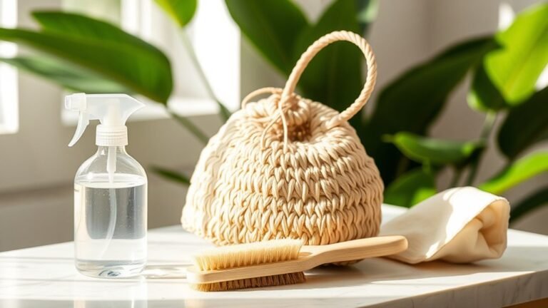 cleaning a raffia bag