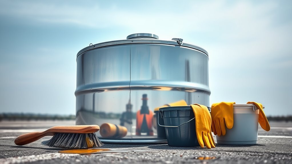 cleaning an oil tank