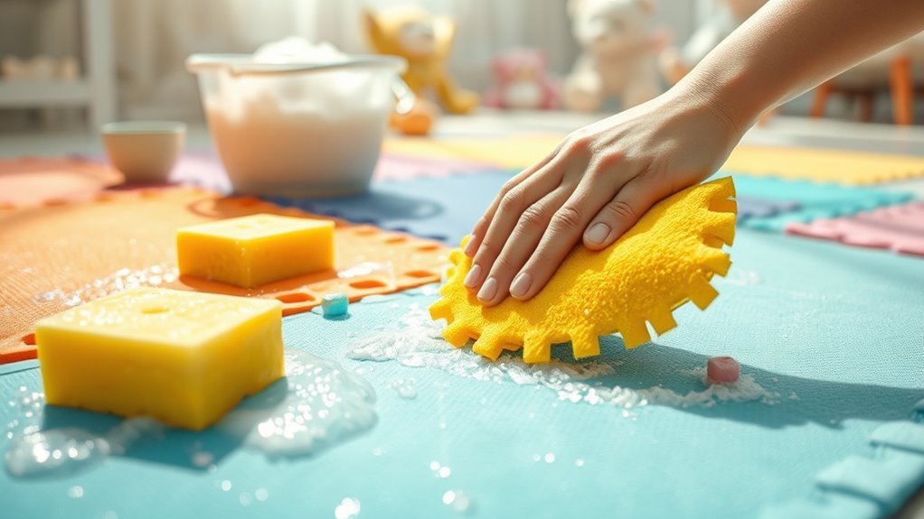 cleaning baby foam mats