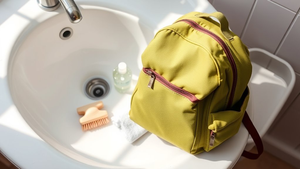 cleaning canvas backpack supplies