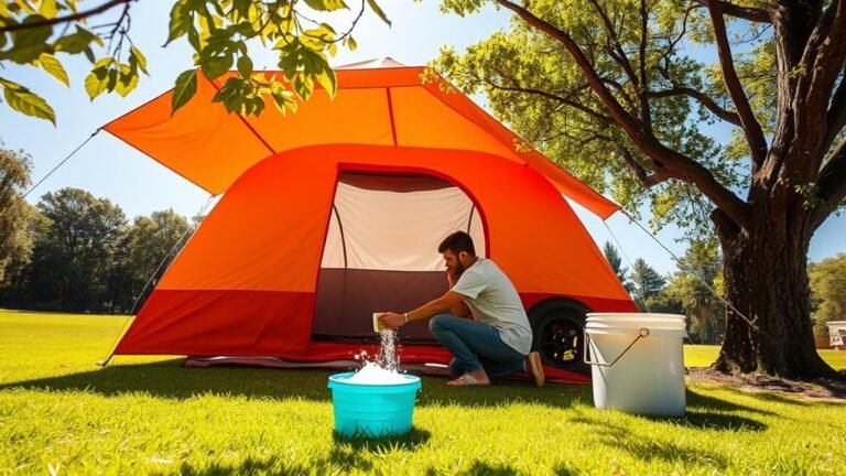 cleaning canvas camper tent