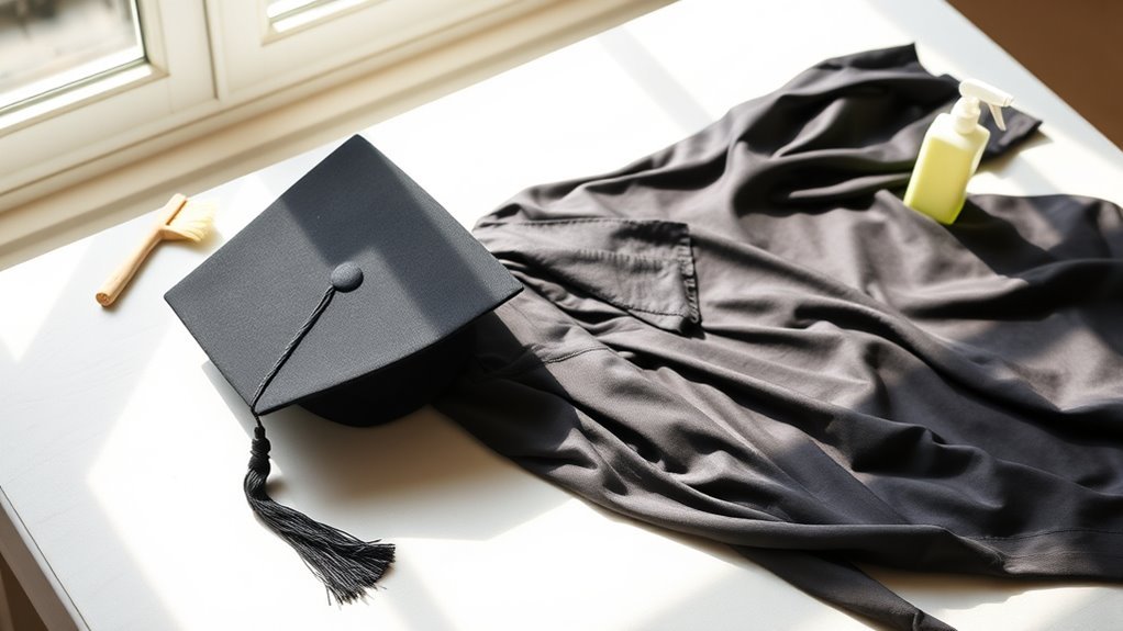 cleaning cap and gown