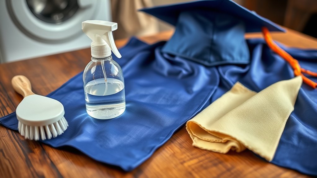 cleaning cap and gown supplies