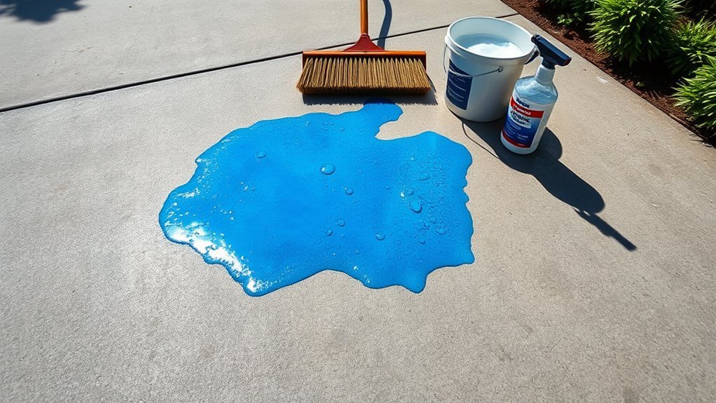 cleaning coolant from driveway