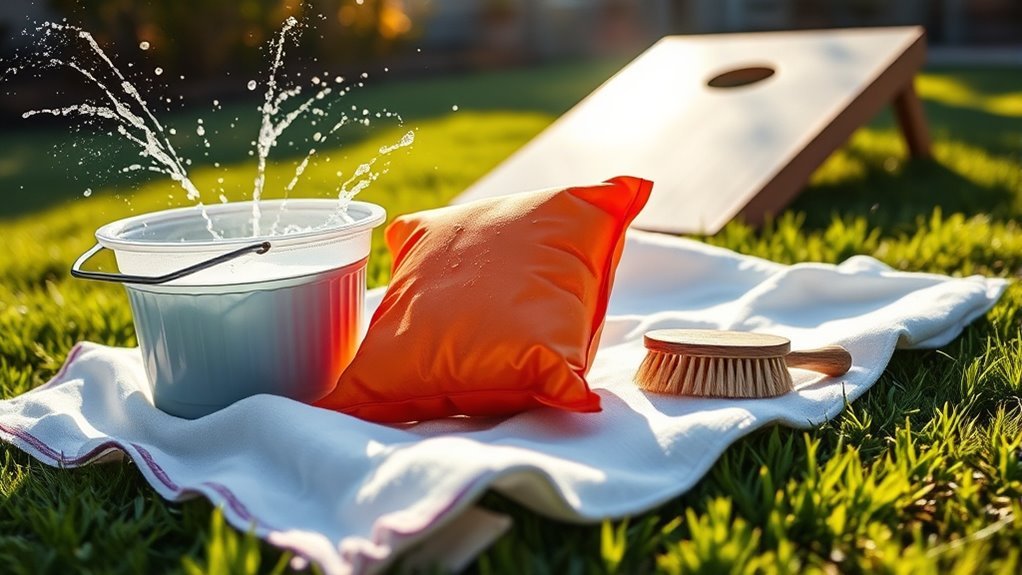 cleaning cornhole bags effectively