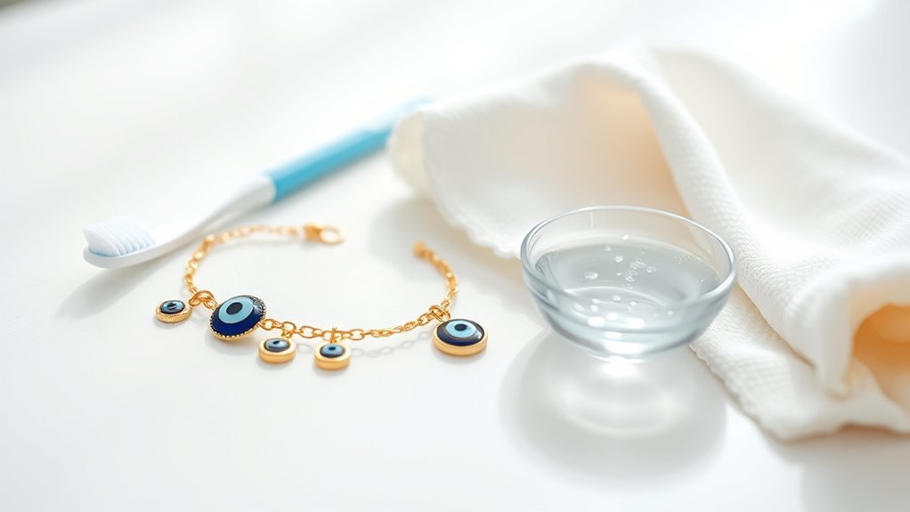 cleaning evil eye bracelet