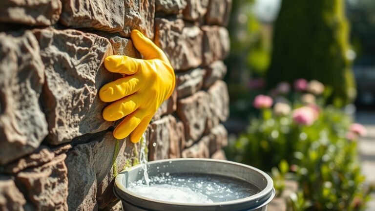 cleaning exterior stone walls