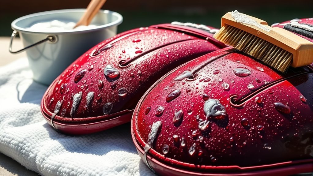 cleaning football shoulder pads