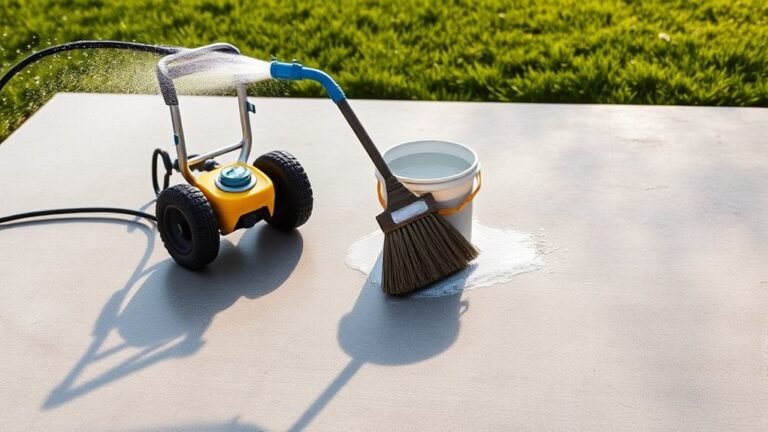 cleaning freshly poured concrete