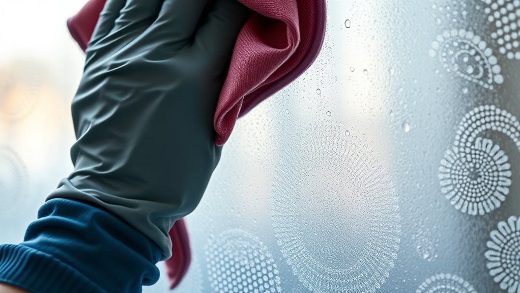 cleaning frosted glass surfaces