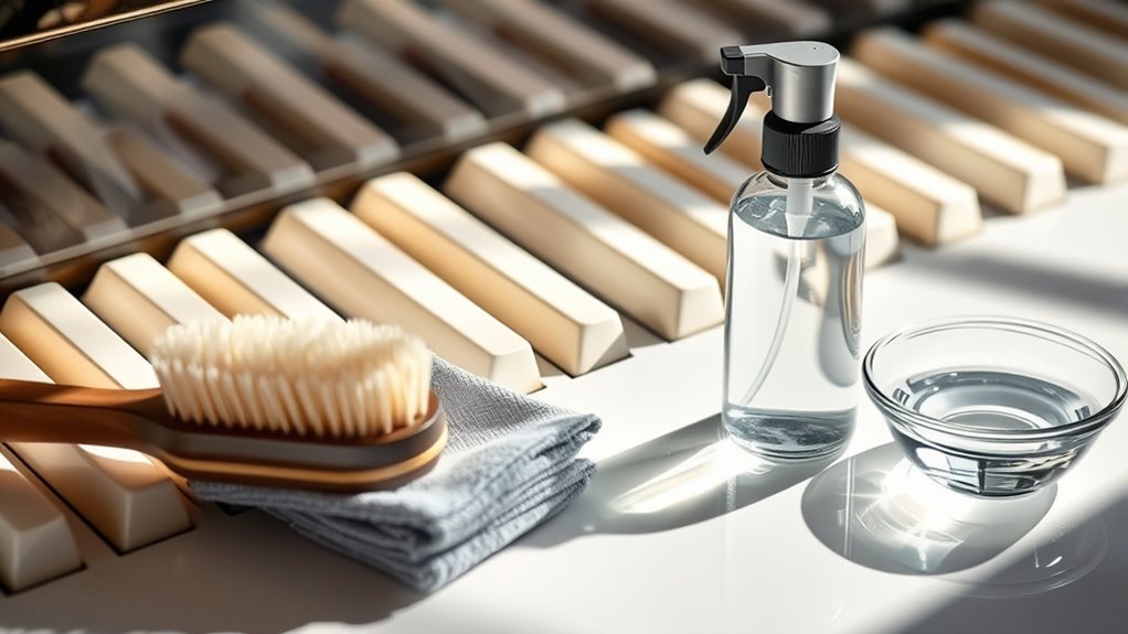 cleaning ivory piano keys