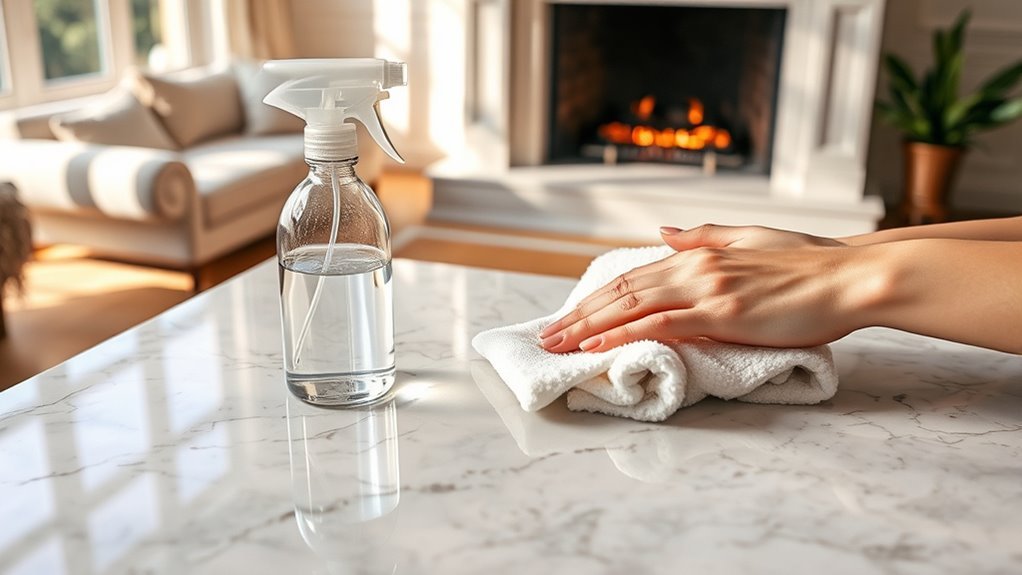 cleaning marble fireplace tips