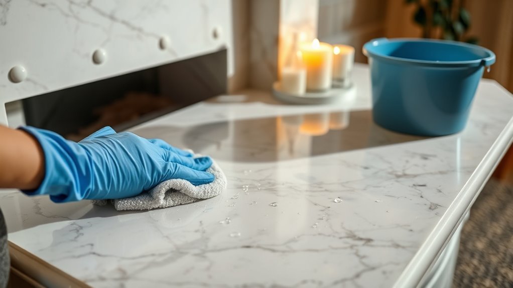 cleaning marble fireplace tips