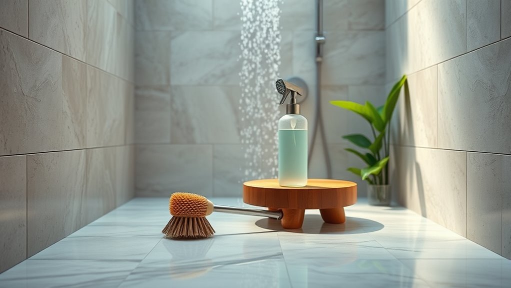 cleaning natural stone shower