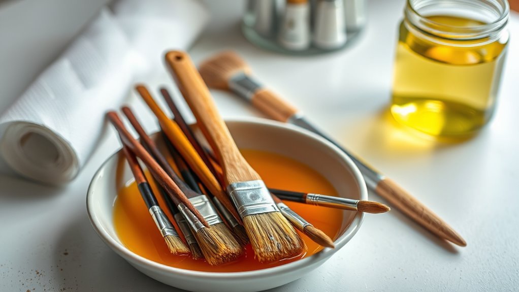 cleaning oil paint brushes