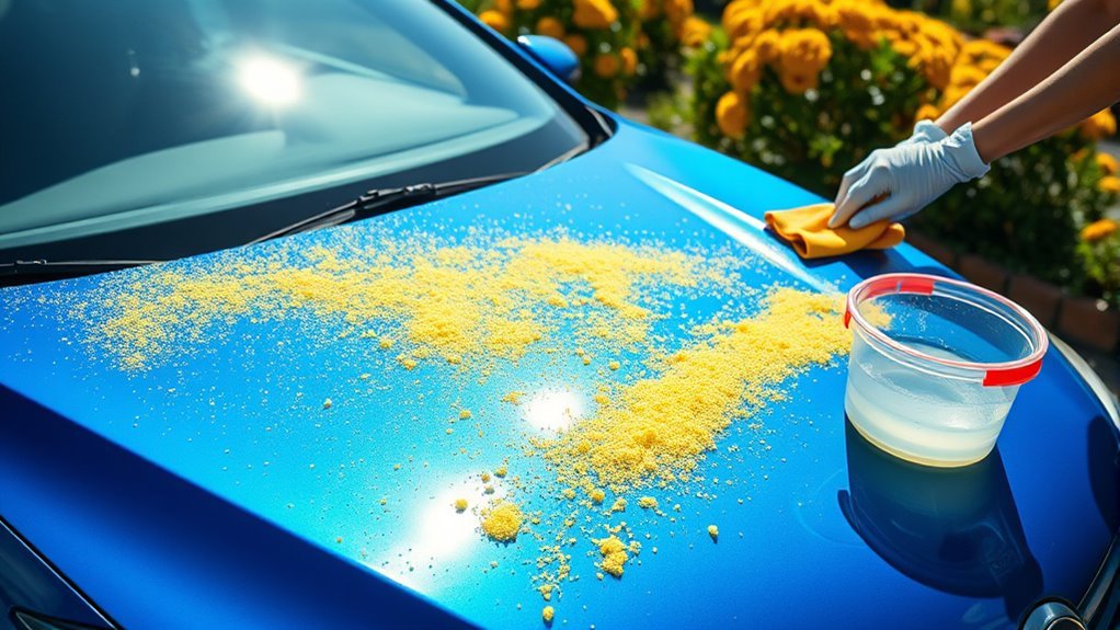 cleaning pollen off car