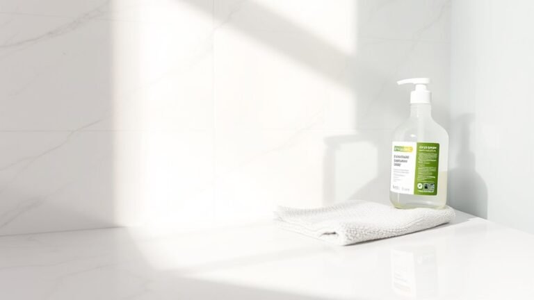 cleaning quartz shower walls