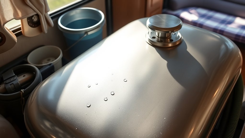 cleaning rv hot water tank