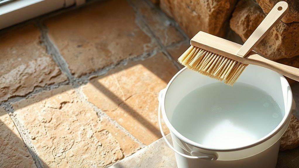 cleaning sandstone hearth effectively