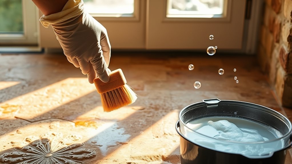 cleaning sandstone hearth safely