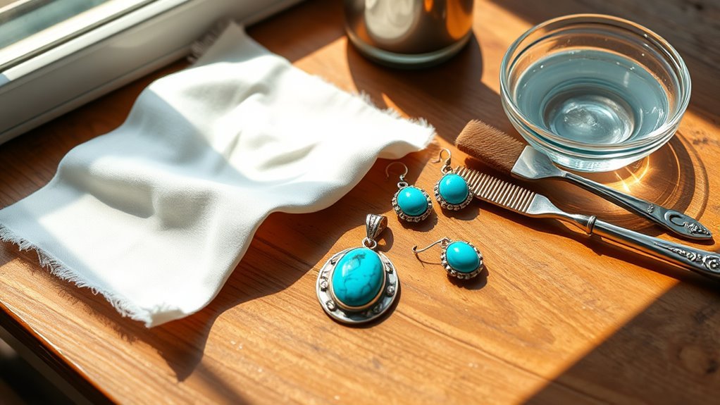 cleaning silver turquoise jewelry
