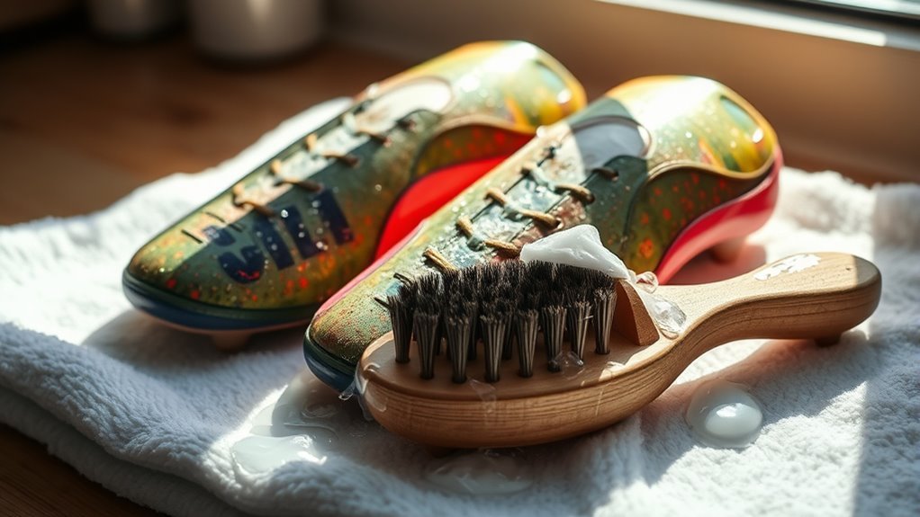 cleaning soccer shin guards