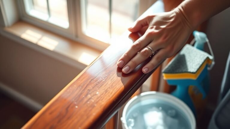 cleaning sticky wooden handrails