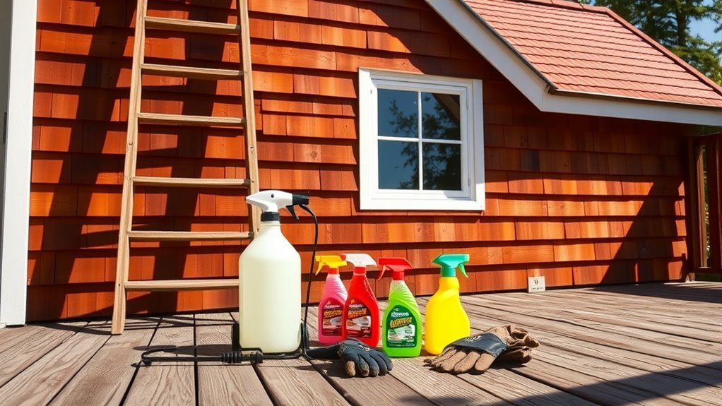 cleaning tools and chemicals