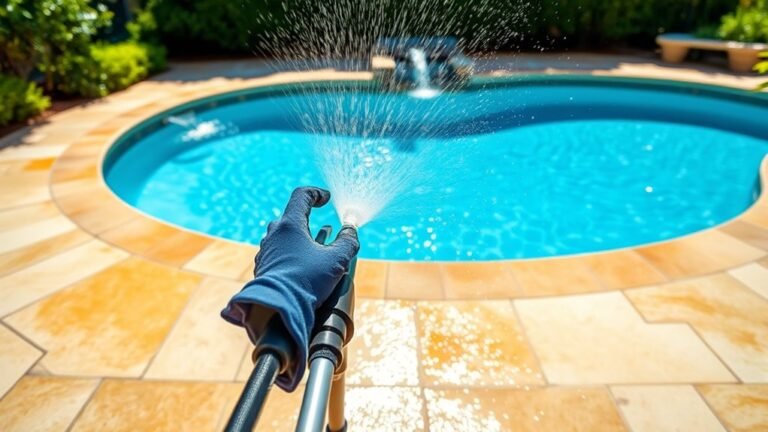 cleaning travertine pool pavers