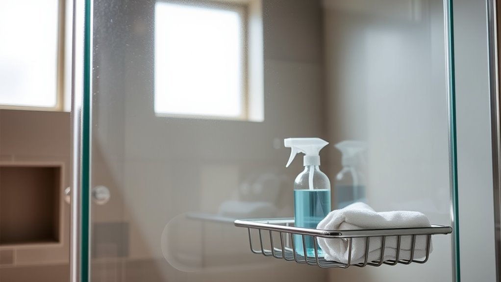 cleaning treated shower glass
